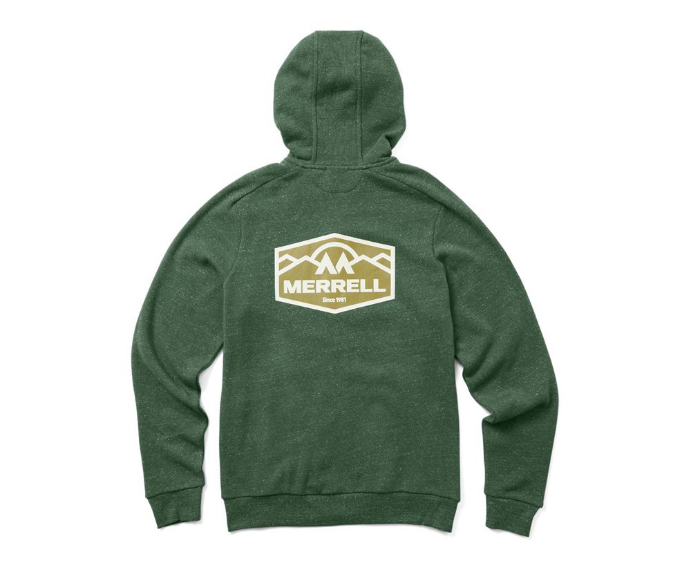 Merrell Jackets Green - Emblem Full Zip Hoody - Mens 40SGMVXOD